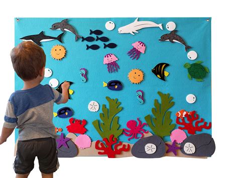Felt Flannel Board Under The Sea Ocean Aquarium Fish Animals Deluxe Set