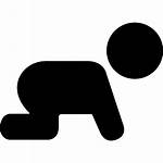 Crawling Silhouette Vector Icon Stick Figures Icons