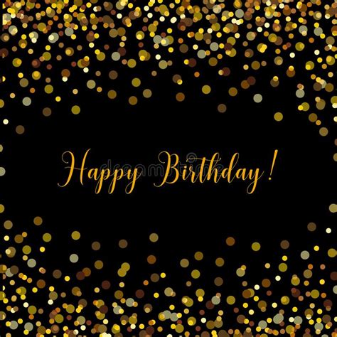 Happy Birthday Gold And Black Celebration Background Design Stock