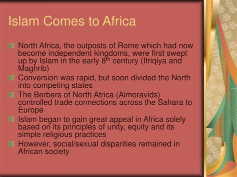 Ppt African Civilization And The Spread Of Islam Powerpoint
