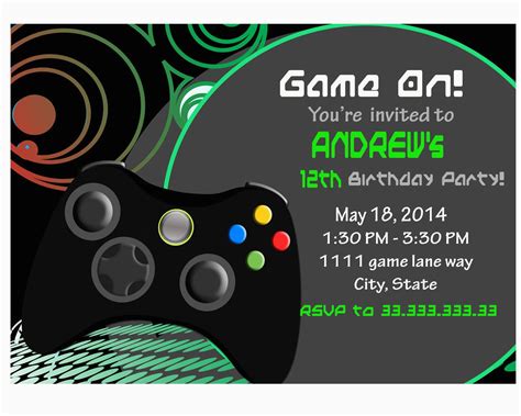 Downloadable Free Printable Video Game Party Invitation Template Free