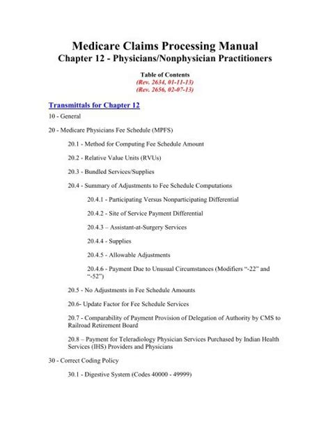 Medicare Claims Processing Manual Chapter 12
