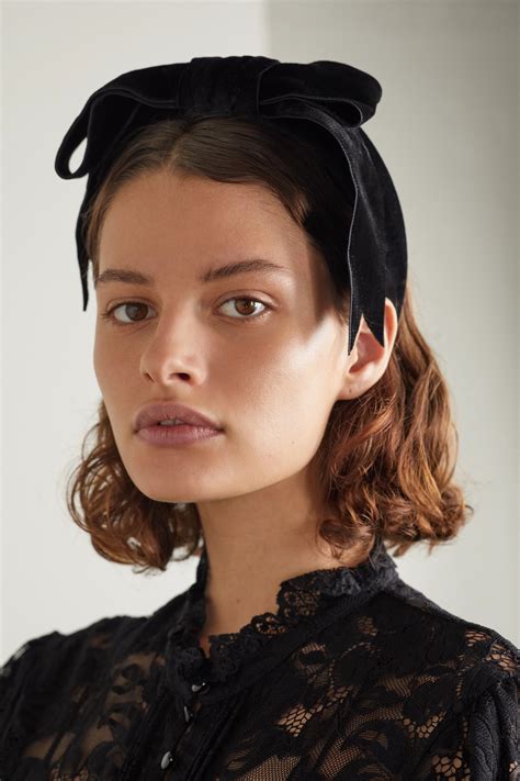 Gigi Burris Net Sustain Lilian Bow Embellished Velvet Headband Net A Porter