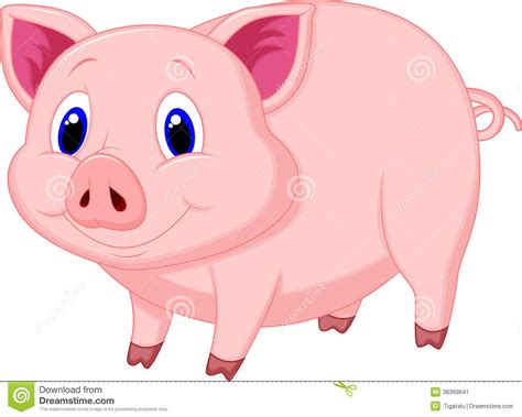 Cute Pig Cartoon Stock Vector Illustration Of Doodle
