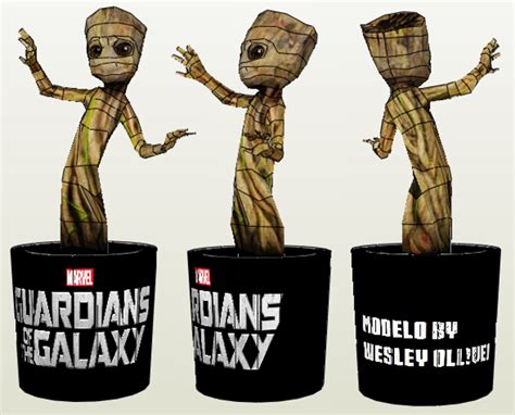 Papermau Guardians Of The Galaxy Baby Groot Paper Model By Unfold Heroes Papercraft D