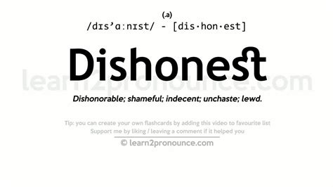 Pronunciation Of Dishonest Definition Of Dishonest Youtube