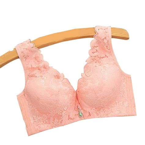 No Steel Rings Push Up Sexy Lace Underwear Pink 3680ab Women Wireless Lace Trim Bra Deep V Full