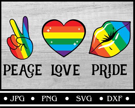 Peace Love Pride Svg Pride Svg Gay Pride Clipart Lesbian Etsy Uk