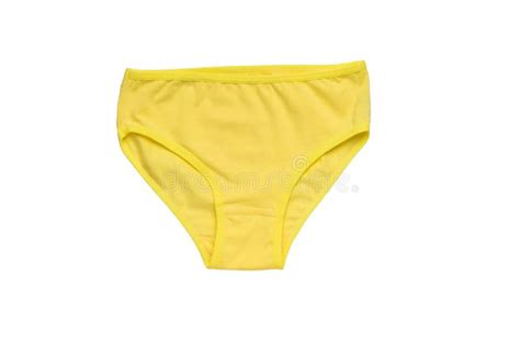 Classic Yellow Women`s Panties Isolated On A White Background Women`s Underwear Stock Image