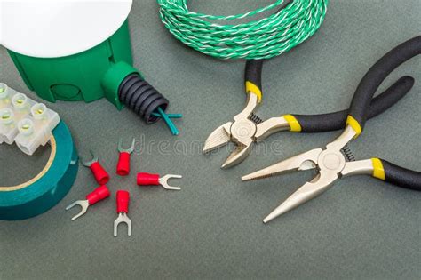 Spare Parts Tool And Green Wires For Replacement Or Repair Of