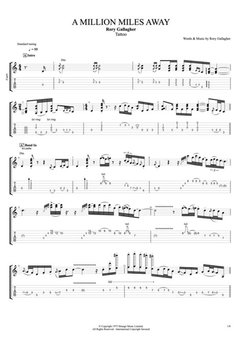 A Million Miles Away Tab By Rory Gallagher Guitar Pro Full Score Mysongbook