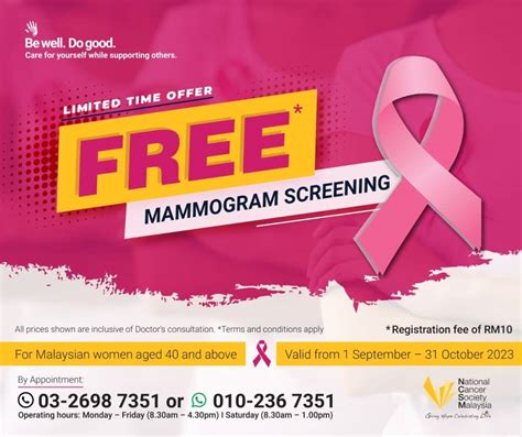 Free Mammogram Screening National Cancer Society Of Malaysia