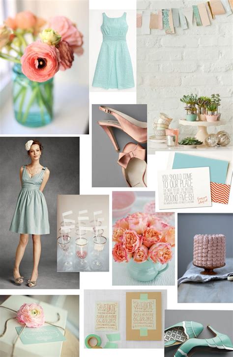 Aqua Blue And Blush Liking This Color Palette As Well Coral Wedding