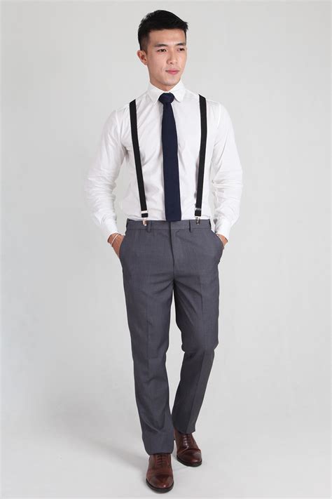 Mens Slim Fit Trousers In Grey Parsealed