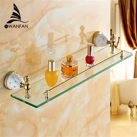 vidricshelves solid brass golden shower wall holder shampoo storage rack bath accessories single