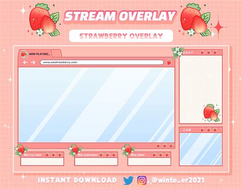 Cute Twitch Aesthetic Pixel Strawberry Fruit Computer Screen Etsy