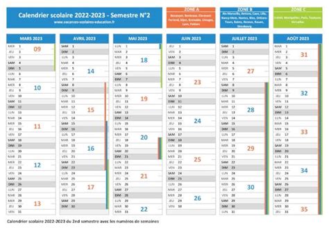 Calendrier 2022 2023 Excel Avec Vacances Scolaires Calendrier Mensuel
