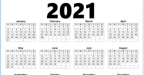2021 Free Printable Calendar One Page 2022 Calendar
