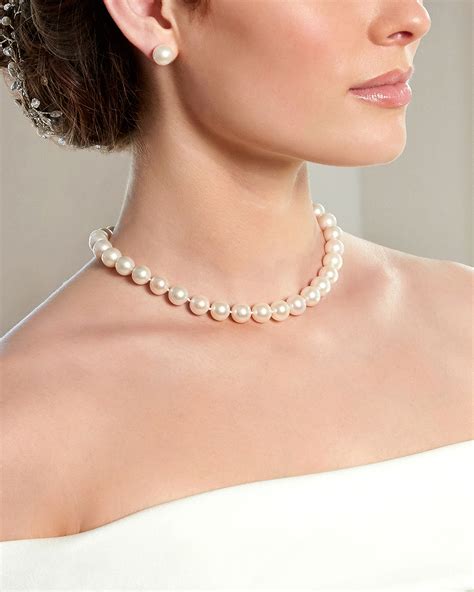 10 11mm White Freshwater Pearl Necklace Aaaa Quality
