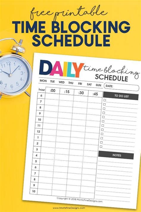 Daily Time Blocking Schedule Free Printable Download Time Blocking