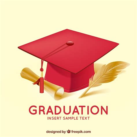 Graduation Background With Mortarboard Free Vector