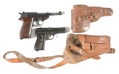 C Lot Of 2 World War Ii Nazi German Mauser P38 And Cz Model 27 Semi