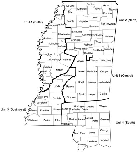 Mississippi Counties And Fia Survey Units Download Scientific Diagram