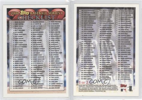 Baseball card checklist and reviews for serious collectors. 2000 Topps Checklists #1-1.2 Series 1 Checklist (Red) Baseball Card | eBay
