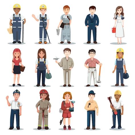 Premium Vector Vector Illustration Material People Set Of Various