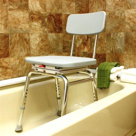 Medokare shower chair with rails. Shower Chair with Molded Swivel Seat : bathroom safety chair