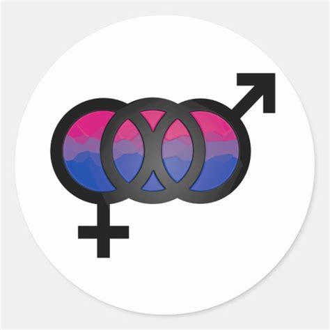 3d Bisexual Symbol Classic Round Sticker Uk