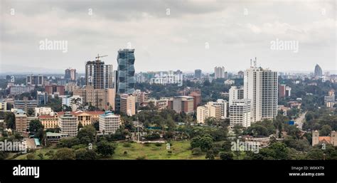 Aerial Panorama Of Downtown Nairobi And The Kilimani Area Of Nairobi