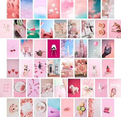 Buy Pink Wall Collage Kit Bedroom Wall Decor Photo Collage Kit For Wall Aesthetic Wall