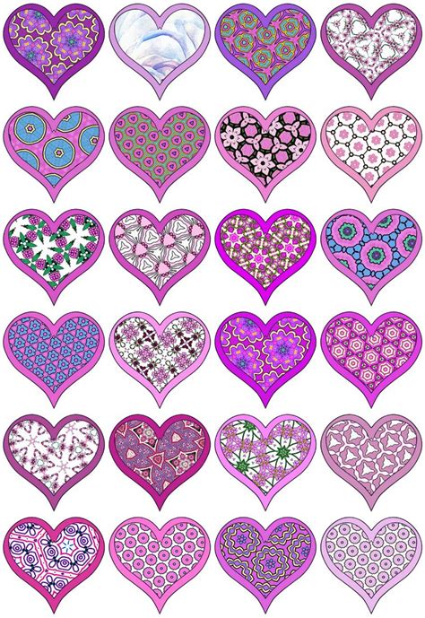 Many Different Hearts Are Arranged In The Shape Of Heart Shaped Shapes With Various Colors And