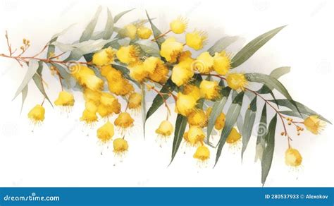 Beautiful Depiction Of Australia S National Flower The Golden Wattle