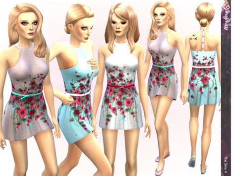 Floral Hand Painted Dress By Simsimay At Tsr Sims 4 Updates