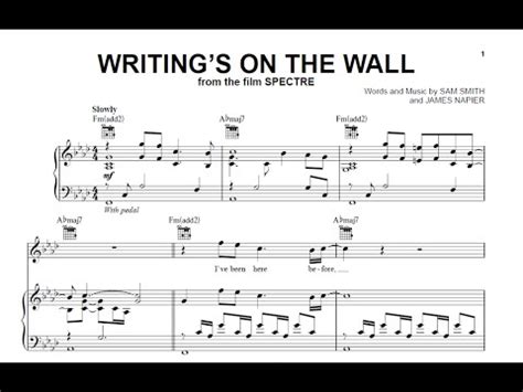 I'm not the only one. Writing's On The Wall - Sam Smith [Sheet Music and Midi ...
