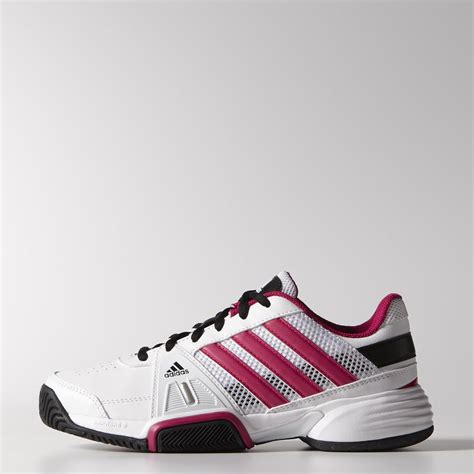 Adidas Girls Barricade Team 3 Xj Tennis Shoes Whitebold Pink