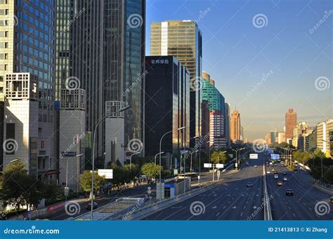 China Beijing Finance Street Skyline Editorial Stock Photo Image Of