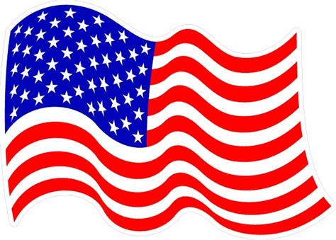 Waving American Flag Decal Sticker 31