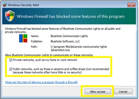Version 6 Windows Firewall Exceptions Bluenote Legacy