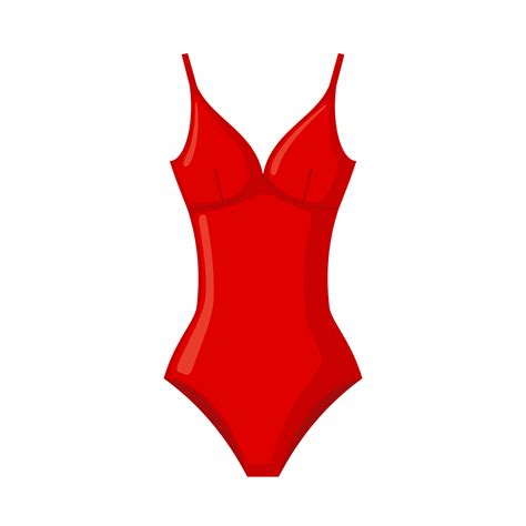 Swimsuit Icon In Flat Style Isolated On White Background Red Swimming Suit Vector Illustration