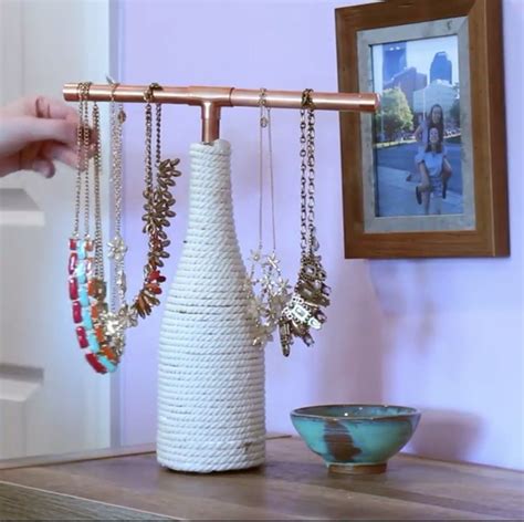 Diy Jewelry Holder From Wine Bottle Video Story