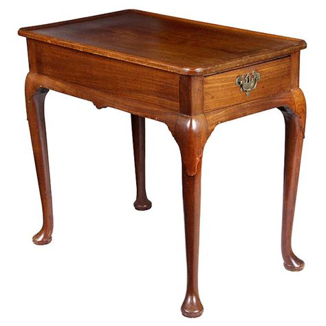 Queen Anne Mahogany Dished Tray Top Tea Table With Drawers At 1stdibs