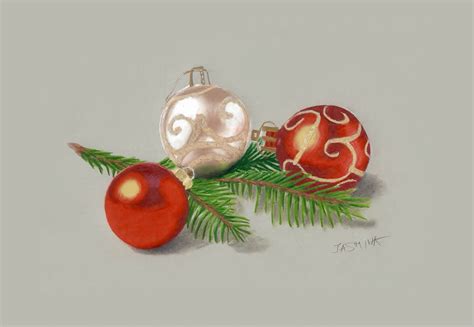 Colored Pencils Drawing Christmas Tree Decorations Time Lapse