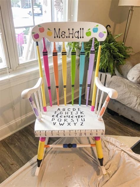 Colorful Wooden Rocking Chair For Elementary Classroom Decor