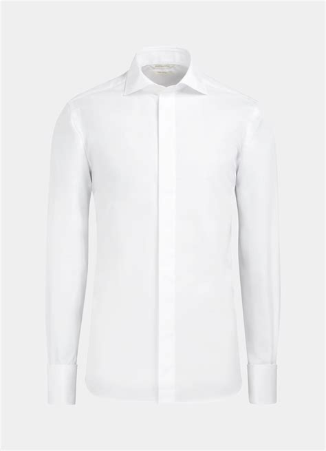 White Twill Slim Fit Tuxedo Shirt In Egyptian Cotton Suitsupply Ca