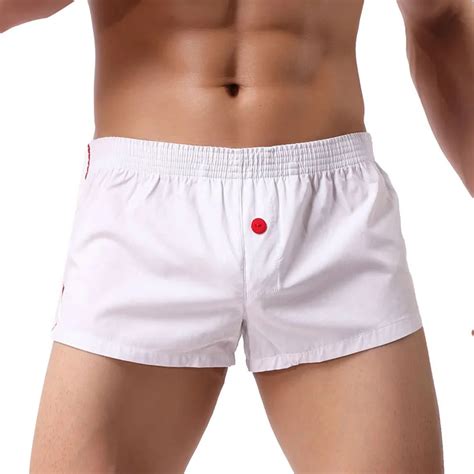 Lasperal 100 Cotton Shorts Brand Boxer Mens Loose Trunk Plus Size Fly Button Midpants Mens