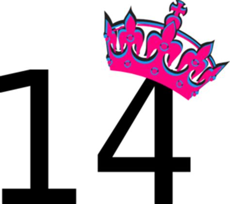 14 ans premier amour see more ». Pink Tilted Tiara And Number 14 Clip Art at Clker.com ...