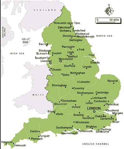 Inghilterra copre la maggior parte della parte meridionale del isola della gran bretagna. Cartina Inghilterra Del Nord | Tomveelers
